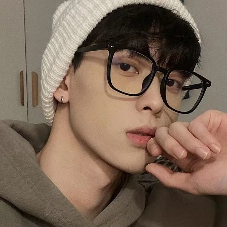 网红黑框眼镜潮流黑色大框无度数百搭时尚眼镜