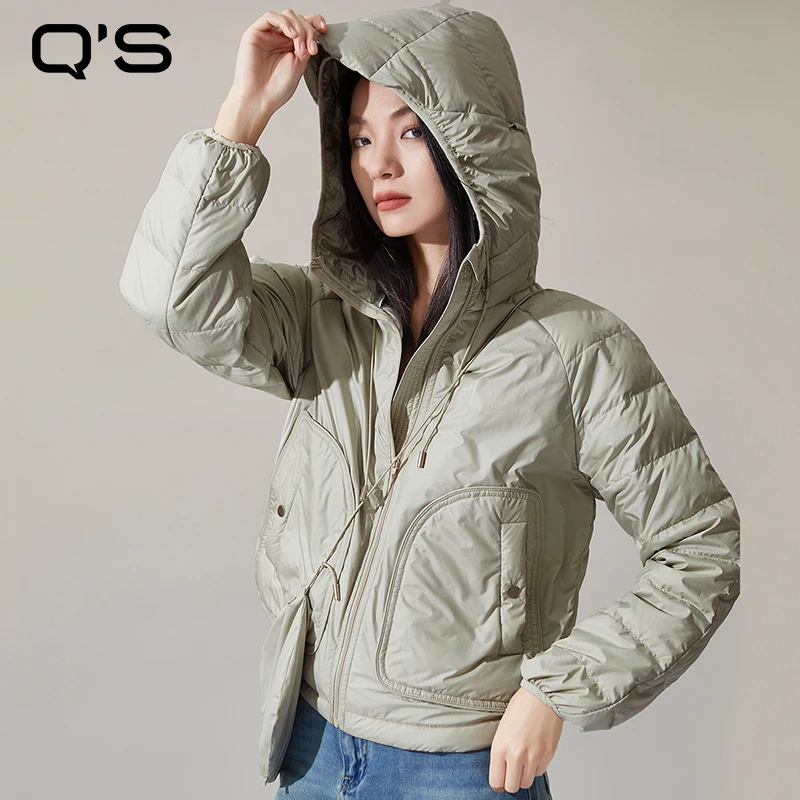 秸熙冬季新款3XD259纯色保暖连帽轻薄羽绒服户外运动休闲短外套