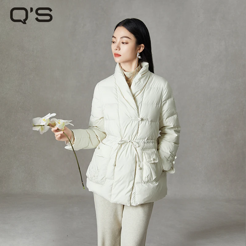 【高品质羽绒服】秸熙冬季保暖收腰90%白鸭绒羽绒服新中式拜年服