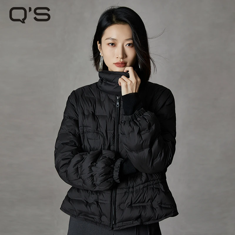 秸熙冬季新款3XD255纯色保暖收腰轻薄羽绒服挡风立领短款休闲外套