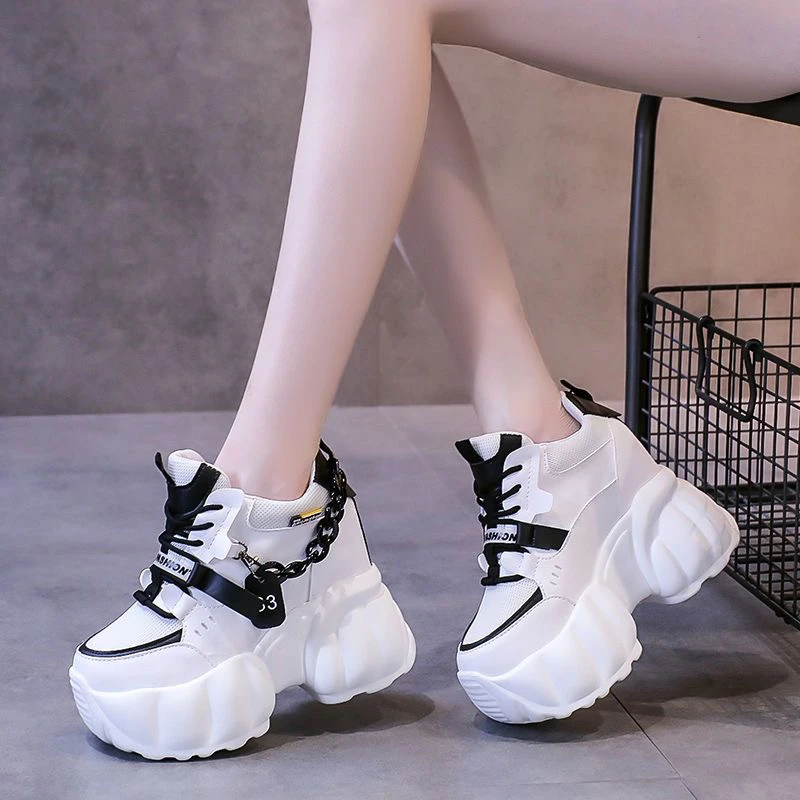 洋气新款老爹鞋潮春秋内增高小白鞋女厚底网红松糕百搭休闲运动鞋