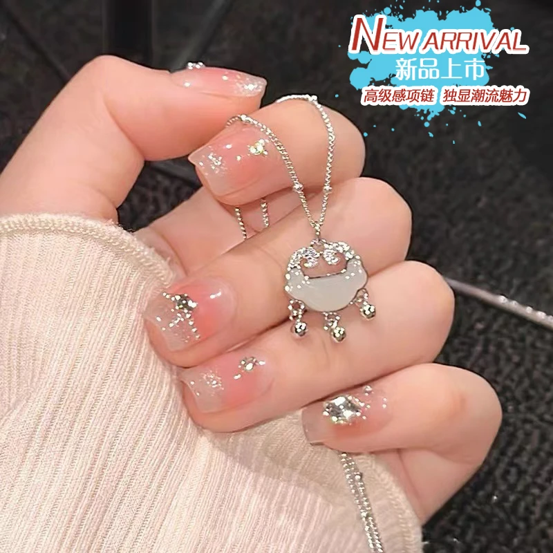 坠链均925银 如意平安锁项链女ins小众设计感祥云锁骨链简约百搭