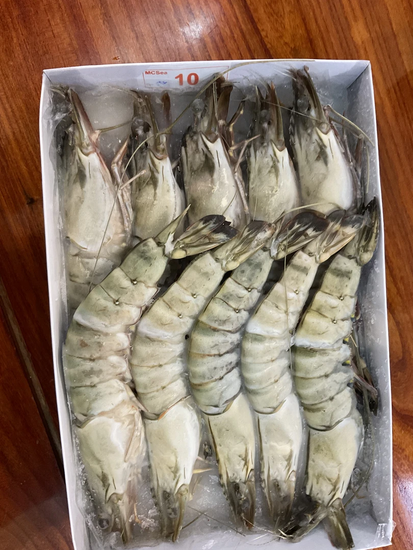 【然然妈海鲜】精选黑虎虾（每盒10只含冰约1000g)