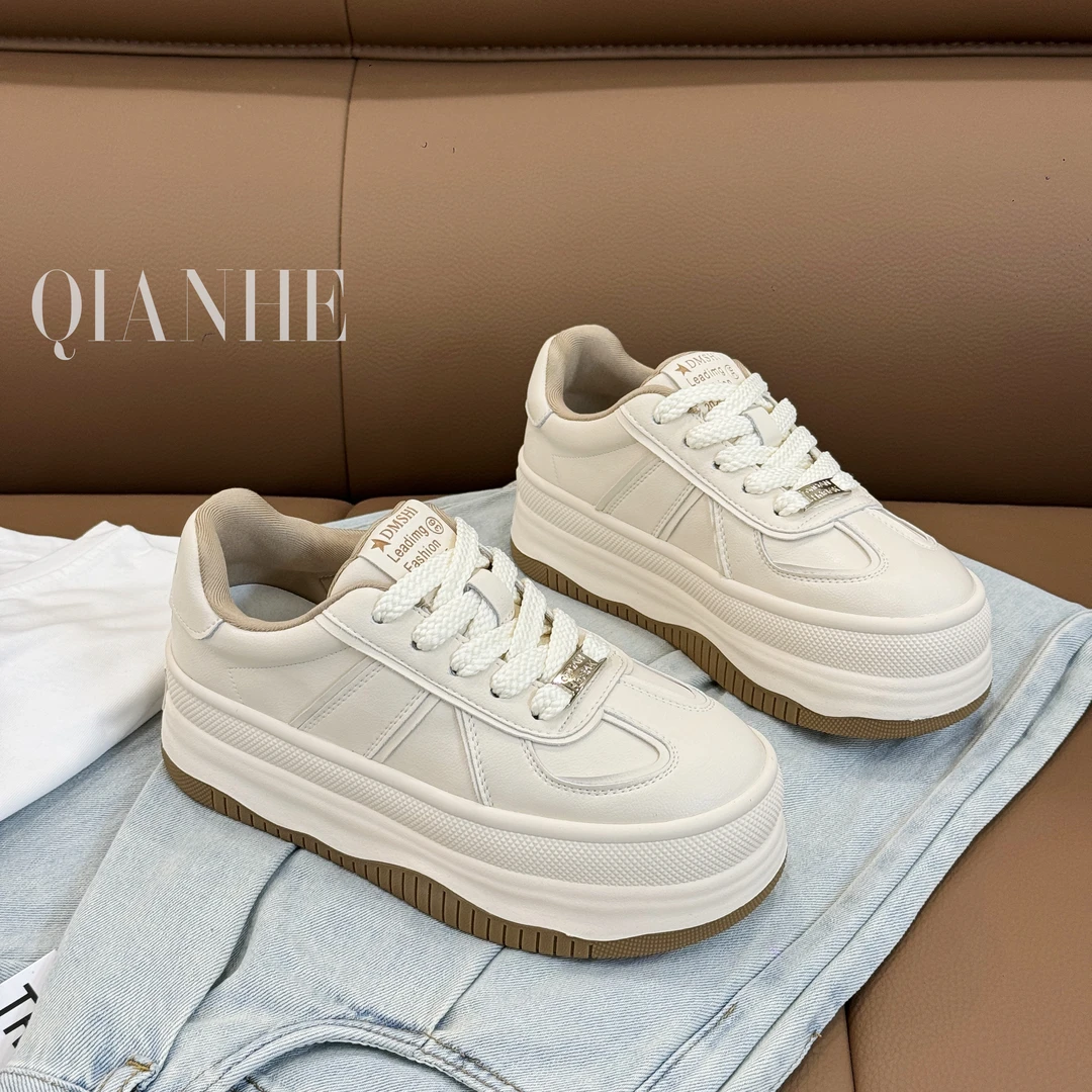 「Qan'h千合女鞋」• 厚底德迅鞋小众ins百搭小白鞋（8885）