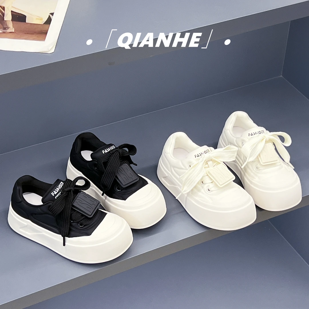 「Qan'h千合女鞋」•2025潮牌高定 小众设计款厚底泡芙板鞋（1125-2）