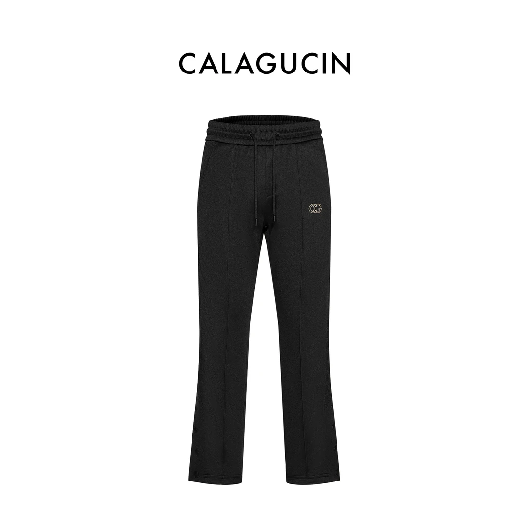 CALAGUCIN男士秋季开叉直筒时尚轻奢休闲直筒裤CG24AW1205