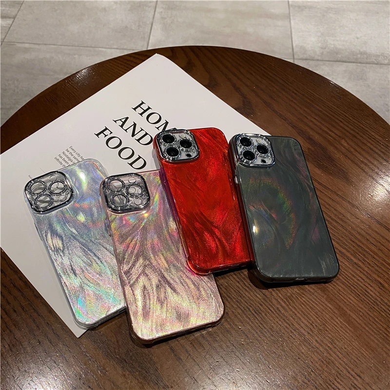 简约纯色闪粉镜头膜适用苹果14手机壳iPhone15ProMax新款12防摔13