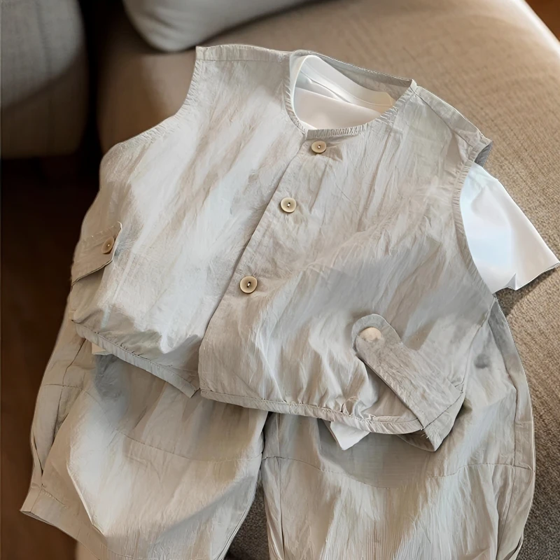 儿童套装童装夏季宝宝夏装无袖两件套韩版防晒小童休闲薄款套装潮