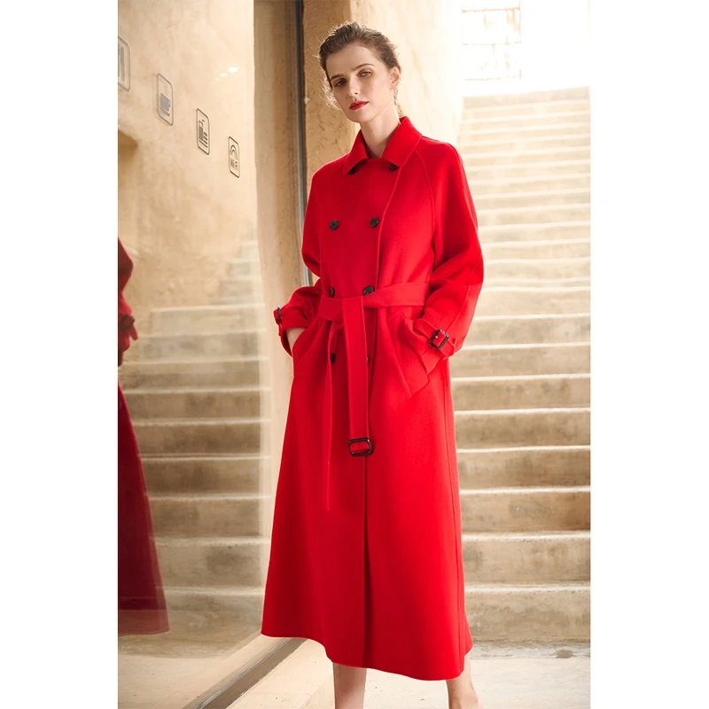 活动款-【RIZ】混合-2203-秋冬毛呢长款外套时尚女士宽松大衣