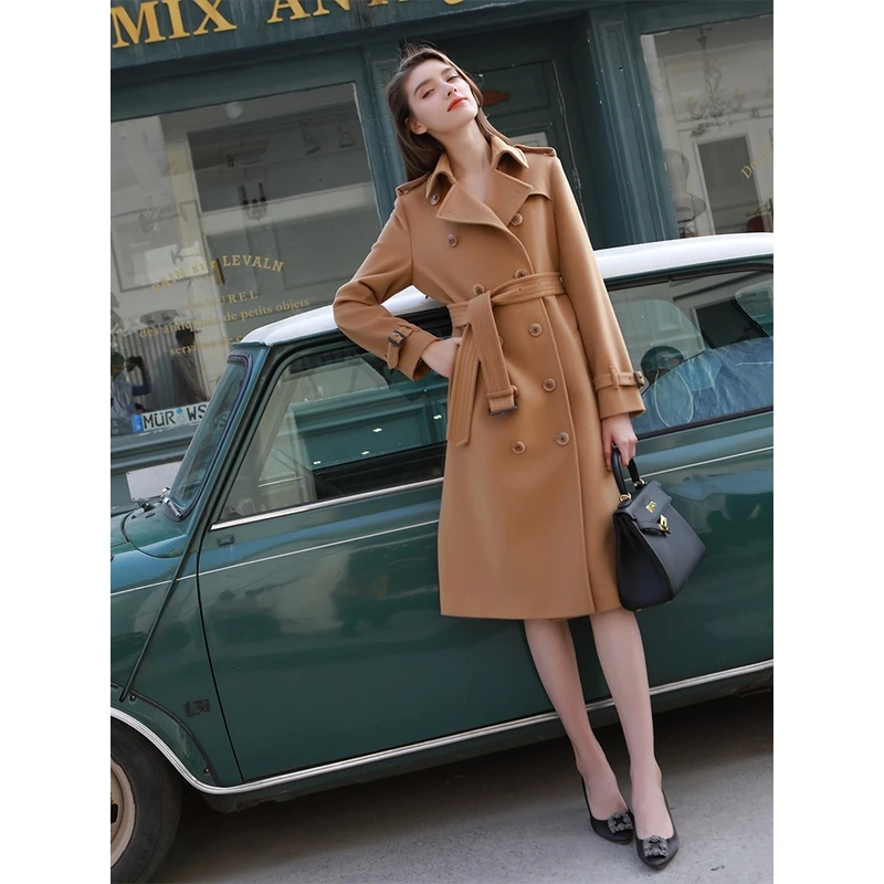 活动款-【RIZ】10山羊绒-91011-秋冬毛呢长款外套时尚女士宽松大衣