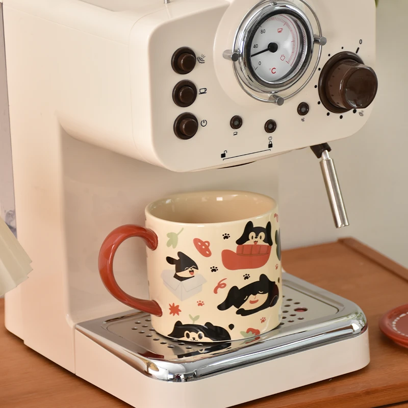 可爱噗噗小狗马克杯女生创意喝水杯陶瓷咖啡杯礼物杯子