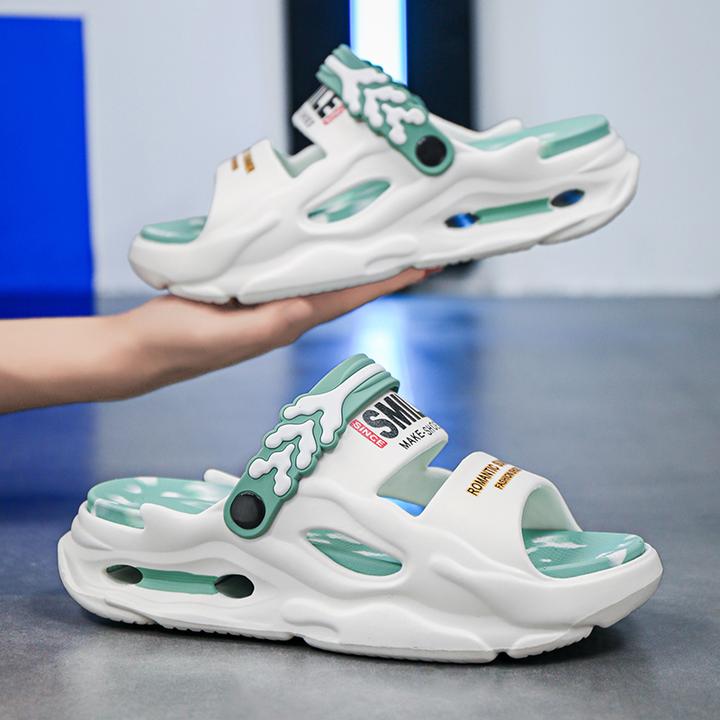 凉鞋男网红外穿防滑踩屎感厚底增高户外开车两用运动大码沙滩鞋女
