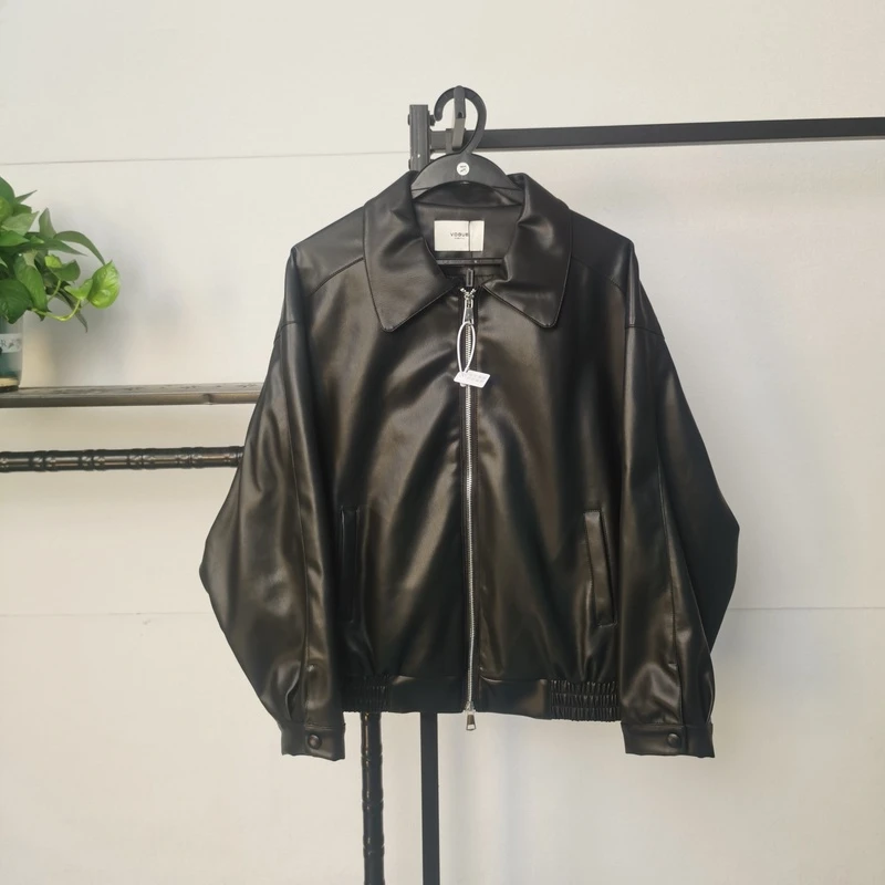 皮衣外套女黑色皮夹克2025年春秋新款短款小个子今年流行py05