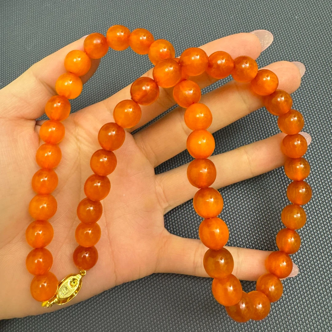 非金属珐琅吊坠 黄色圆珠1.0m 项链 C89