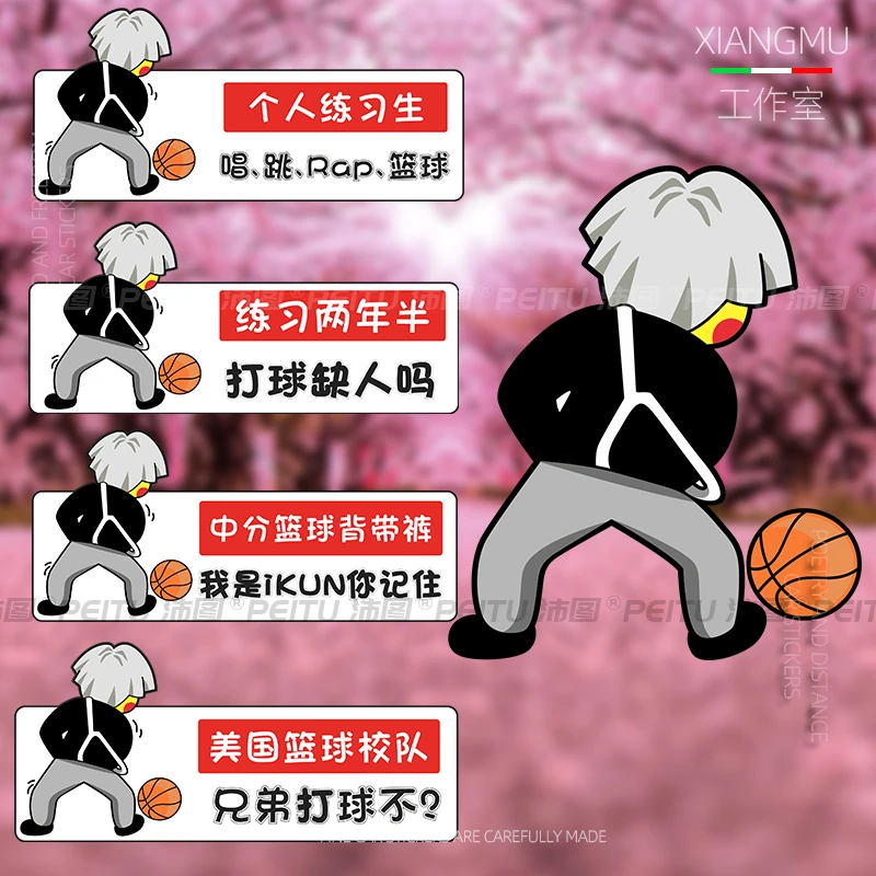 鸡你太美ikun专属车贴小黑子真爱粉网红汽车贴纸电动车贴纸个性贴