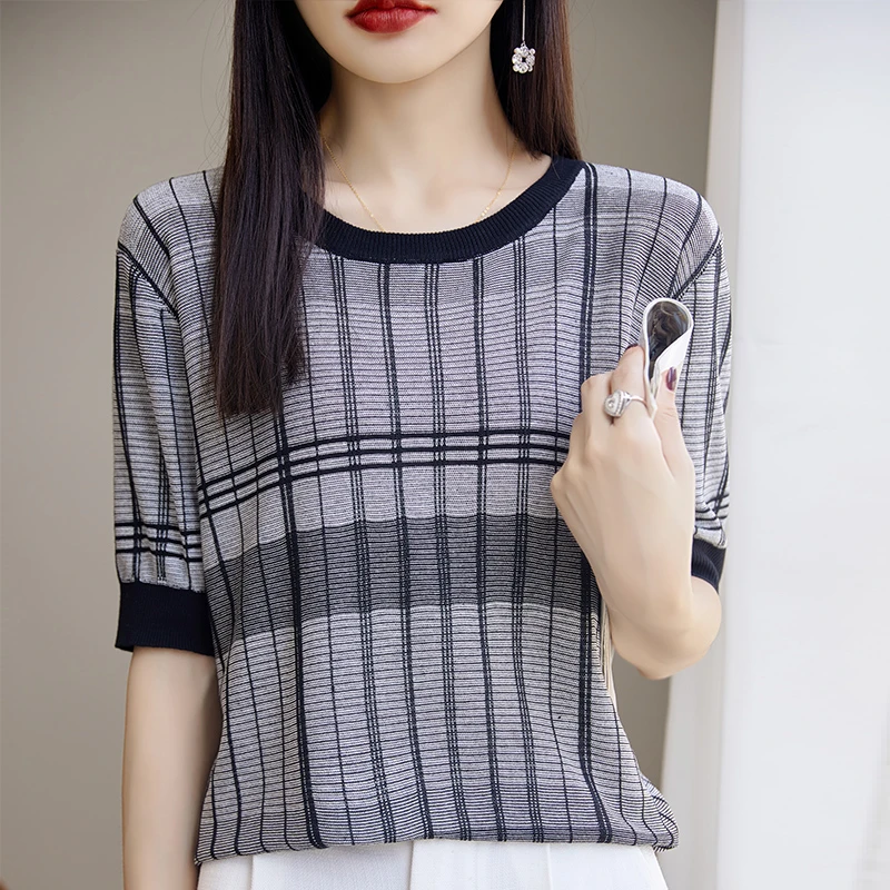 短袖t恤女夏季2023新款打底上衣正肩体恤港味复古chic设计感小众
