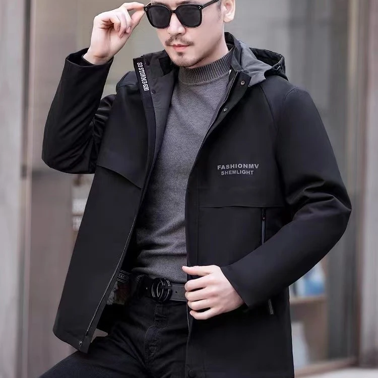 男士男款连帽时尚皮草派克服
