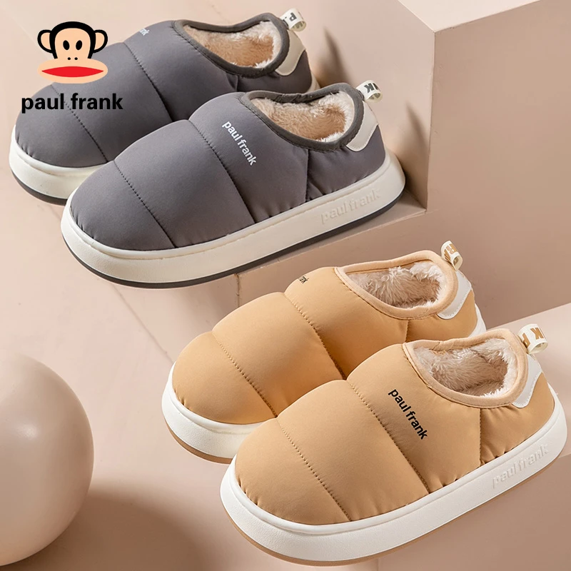paul frank/大嘴猴秋冬季女棉鞋软底保暖厚底防滑拖鞋男居家棉鞋
