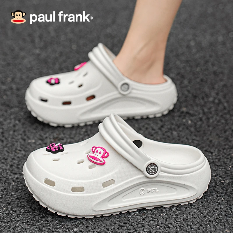 paul frank/大嘴猴洞洞鞋男夏季厚底户外防滑耐磨舒适情侣凉拖鞋