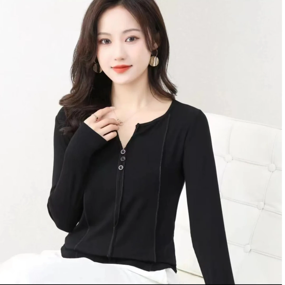 时尚百搭(升级版)秋冬打底女长袖T恤