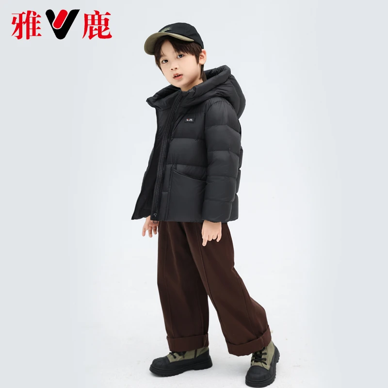 【ZJ】V雅鹿儿童羽绒服男女童宝宝洋气短款冬季加厚外套童装亲子装