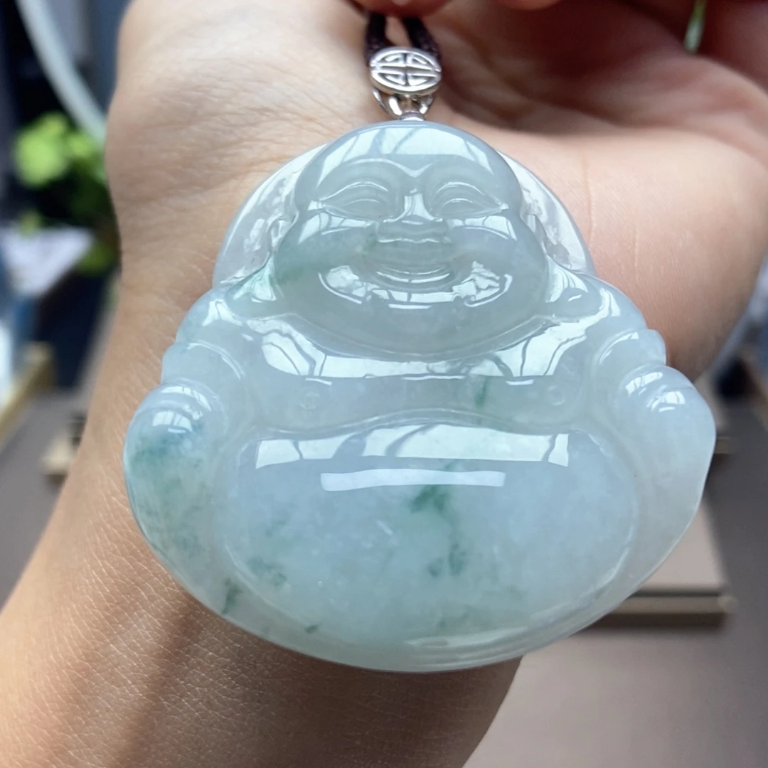 翡翠颈饰银S925镶嵌吊坠