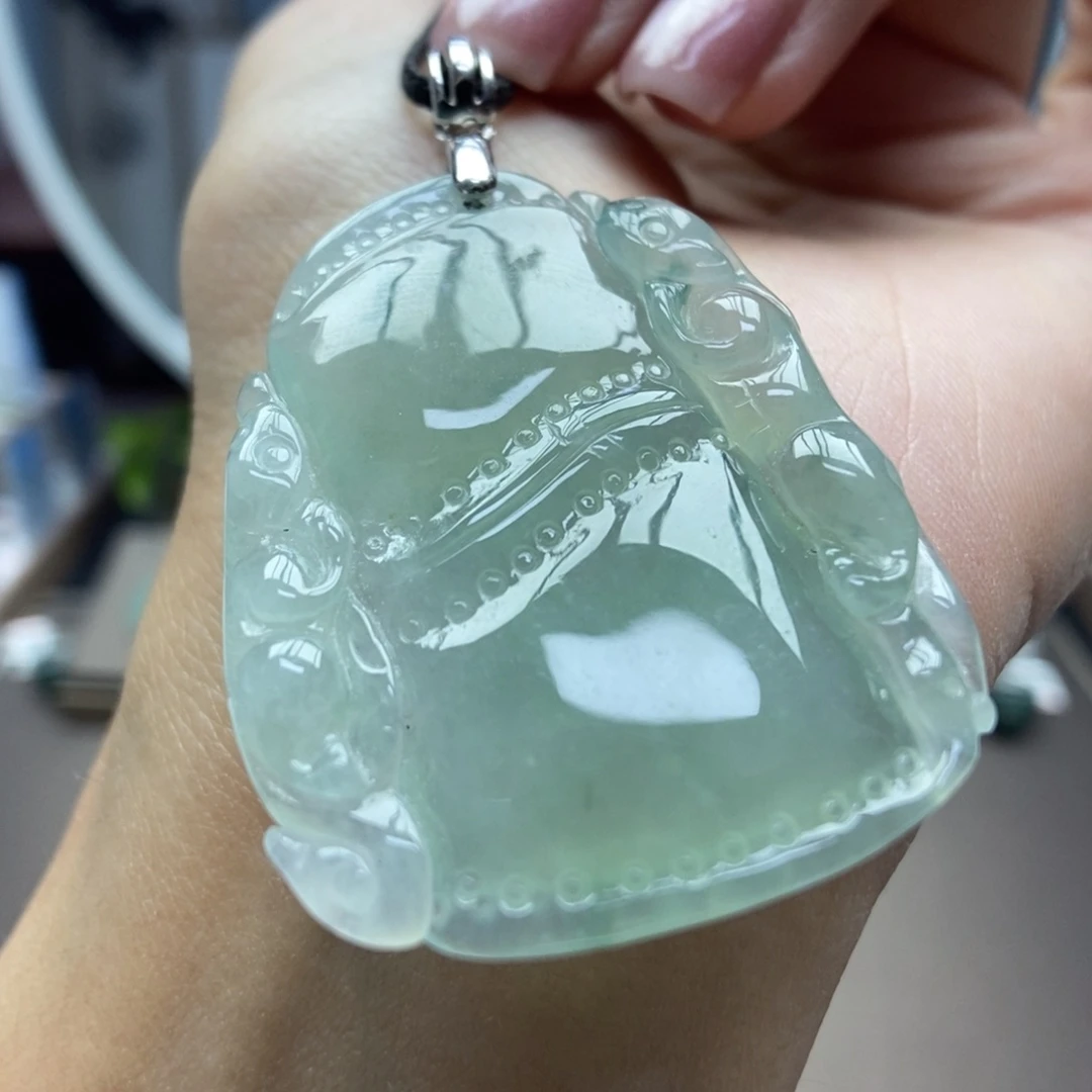 翡翠颈饰银S925镶嵌吊坠