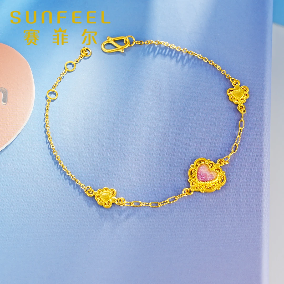赛菲尔万足®足金珐琅宫廷鎏彩仙德瑞拉系列黄金手链HS34010094