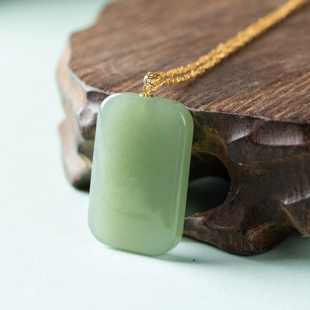 玉帮主【洪姐专属】金镶玉吊坠平安无事牌项链女款精美手工打磨