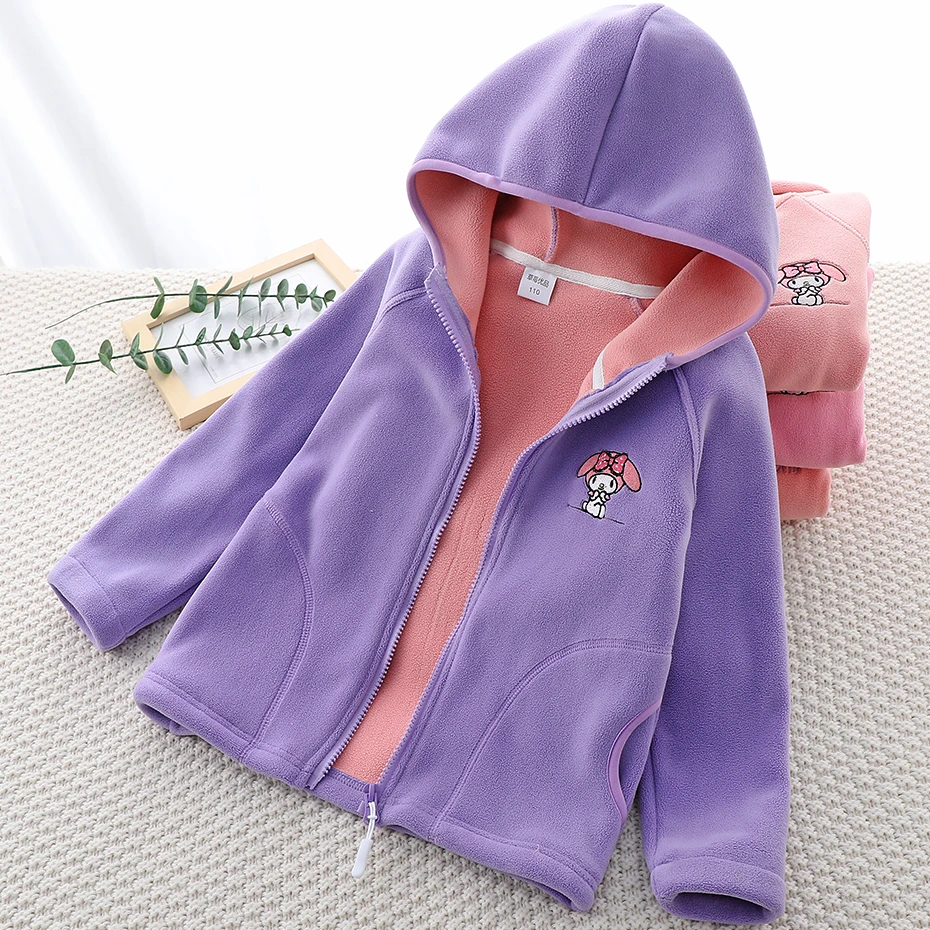 儿童连帽外套春秋奥粒绒女童抓绒上衣宝宝棒球服男童加绒卫衣秋装