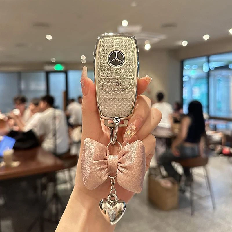 适用奔驰c200l钥匙套e300l车a级E级c180l壳glc260女glb包gle350扣