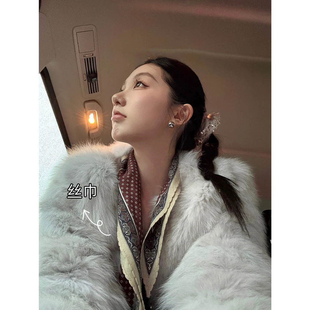 区区欧阳【私物定制 千金老钱】桑蚕丝羊毛印花丝巾女法式复古高级