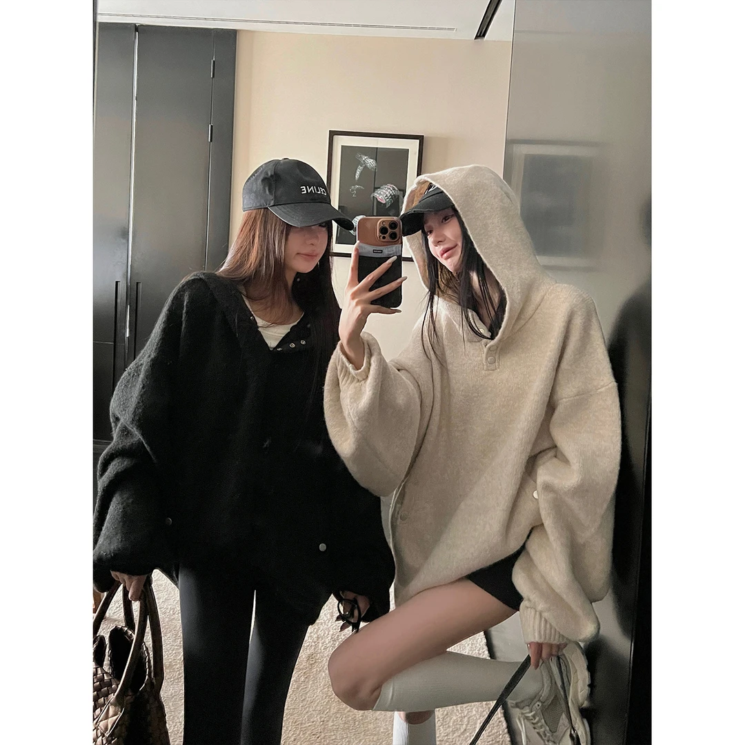 区区欧阳 私服必入！blcg大廓形宽松连帽卫衣外套套头加厚慵懒风