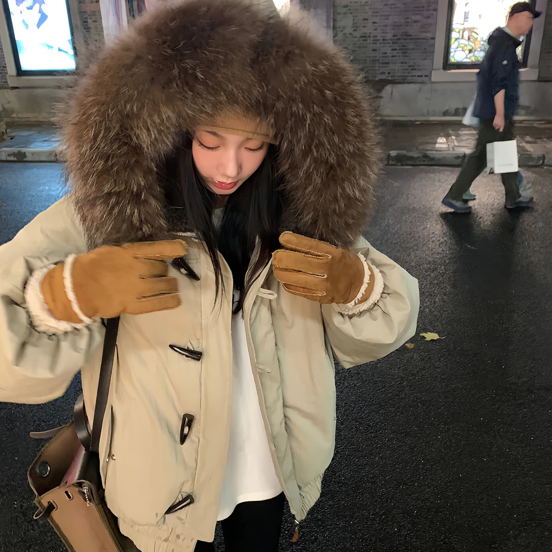 区区欧阳【硬核冰岛 小暖炉】羽绒服女冬季加厚保暖90白鸭绒牛角扣