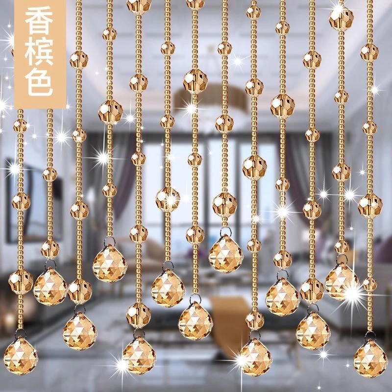 水晶珠帘隔断帘珠子门帘隔断客厅玄关过道阳台卫生间家用装饰帘子