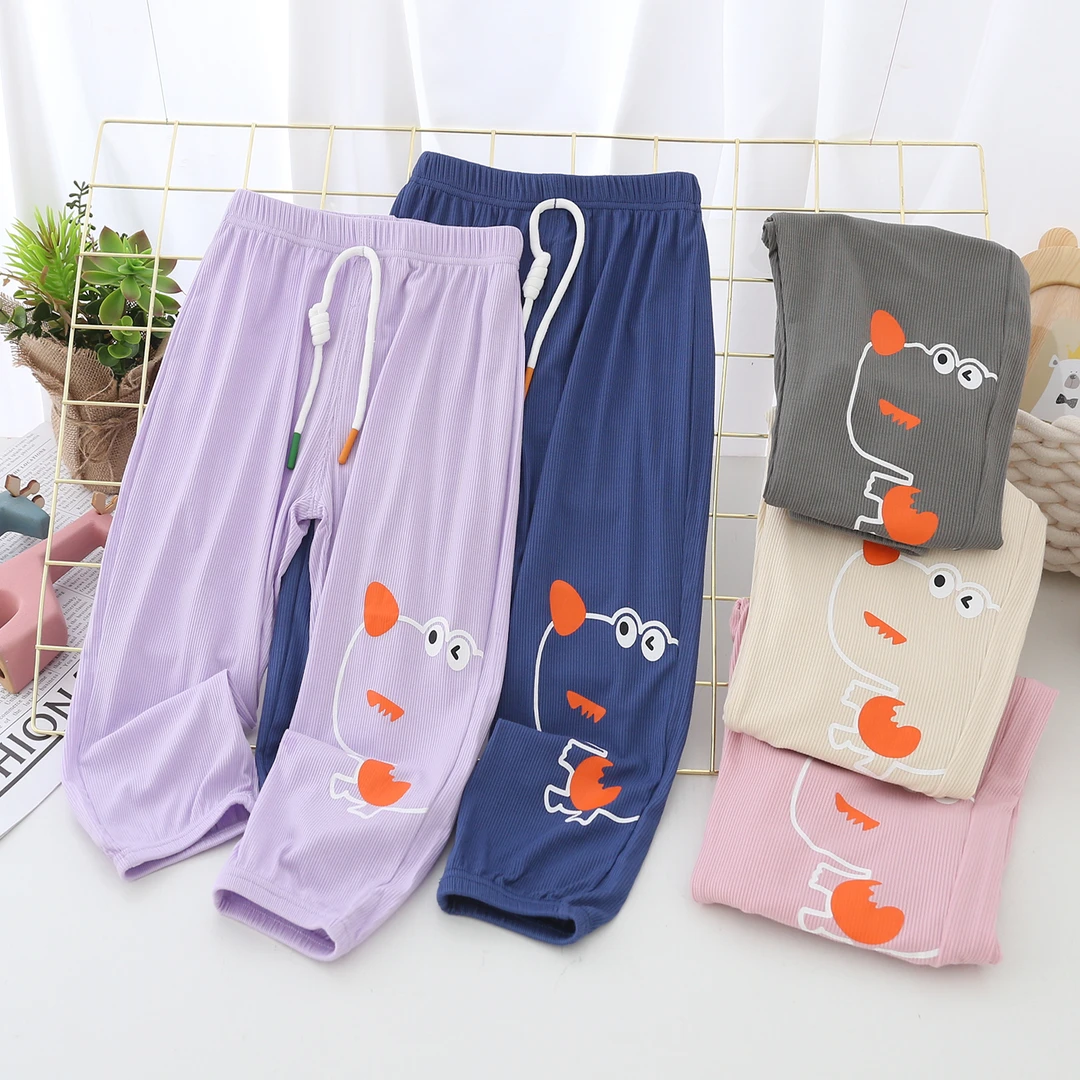 儿童防蚊裤男童舒服夏装宽松家居空调裤夏季童装灯笼长裤轻薄睡裤