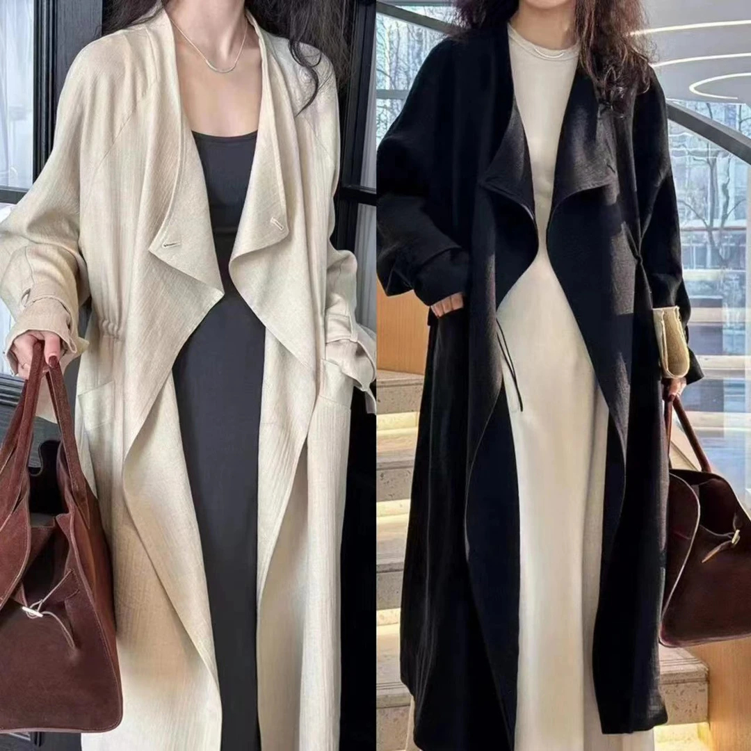 【琪姐家】2024秋季：新款设计师收腰风衣休闲时尚