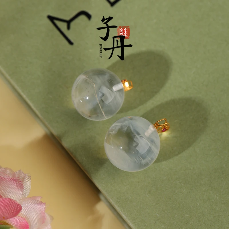 【子丹水 晶】 蓝针圆珠吊坠C4-172（多样式发/发一个）