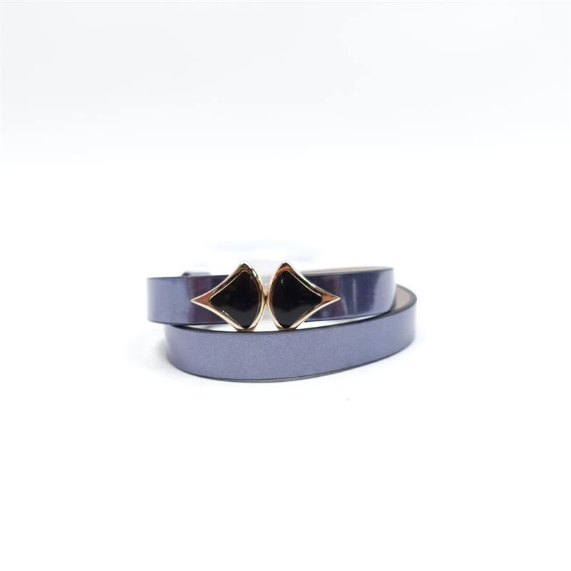 99新 BVLGARI/宝格丽  蓝皮黑玛瑙扇子手环T_ZY0000335352