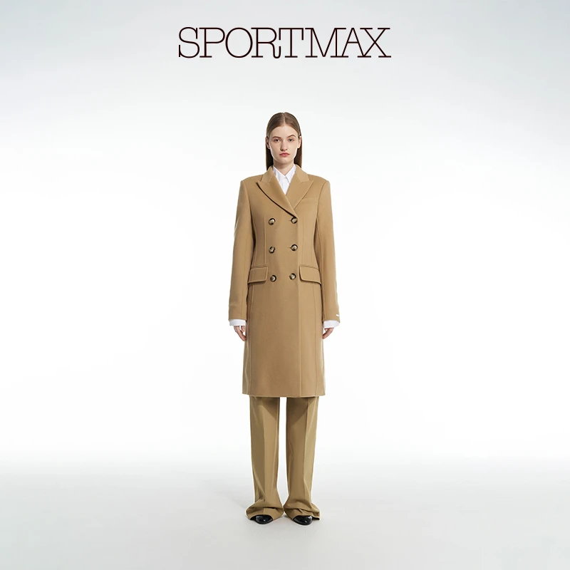 Sportmax Maxmara 女装双排扣绵羊毛大衣2011014106