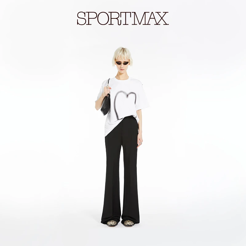 Sportmax MaxMara 女装绵羊毛黑色喇叭裤2131014106