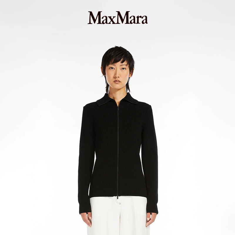 MaxMara 2023秋冬款时尚简约女士百搭弹力高领针织开衫3346063606