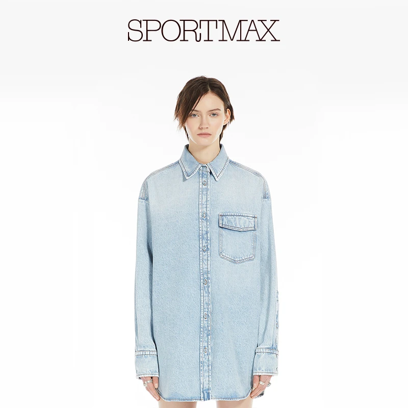 Sportmax MaxMara 女装廓形牛仔衬衫2191024206