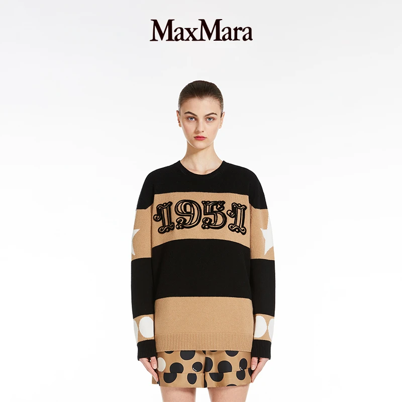 MaxMara2024早秋新品女装羊毛羊绒条纹毛衣1366124106