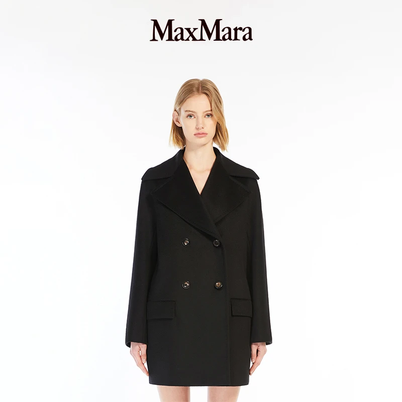 MaxMara 女装绵羊毛双排扣大衣6086044106