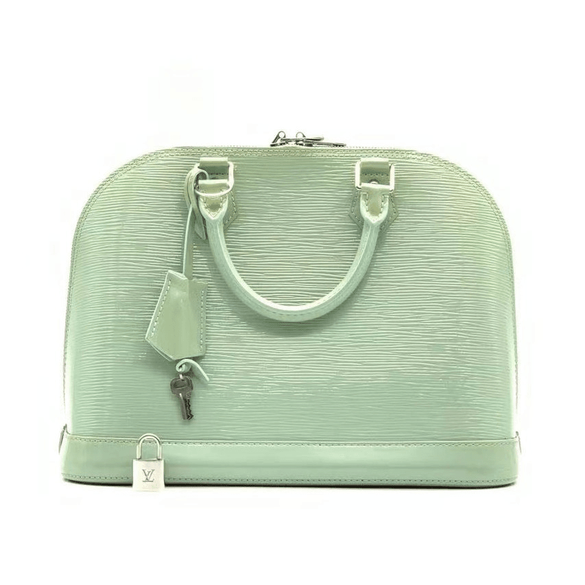 95新 LouisVuitton/路易威登 牛奢网/LV Alma贝壳包薄荷绿漆皮