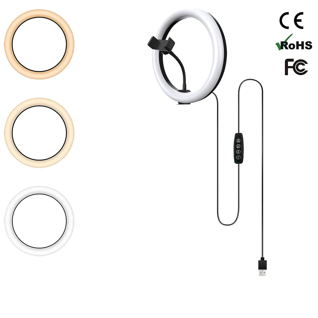 10寸抖音直播补光灯冷暖色调自由调节直播的美颜补光灯usb接口