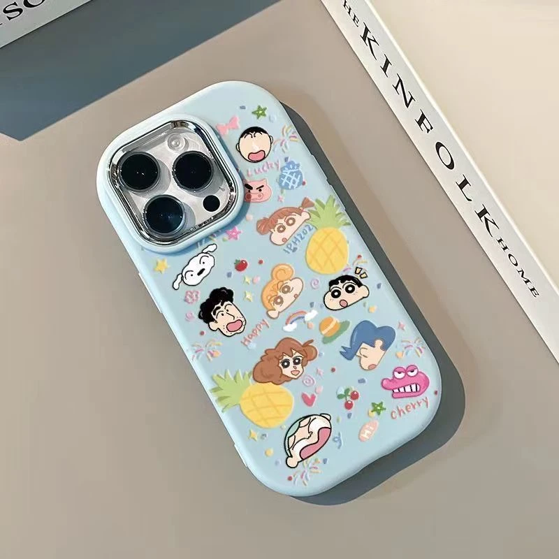 小新一家人金属框苹果华为荣耀vivo小米oppo手机壳卡通iPhone15