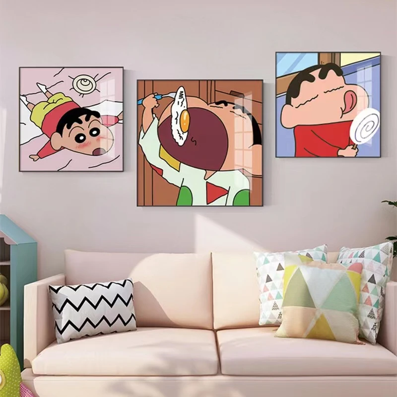 卡通动漫蜡笔小新摆画简单男孩儿童房风景床头可爱壁画装饰画摆台