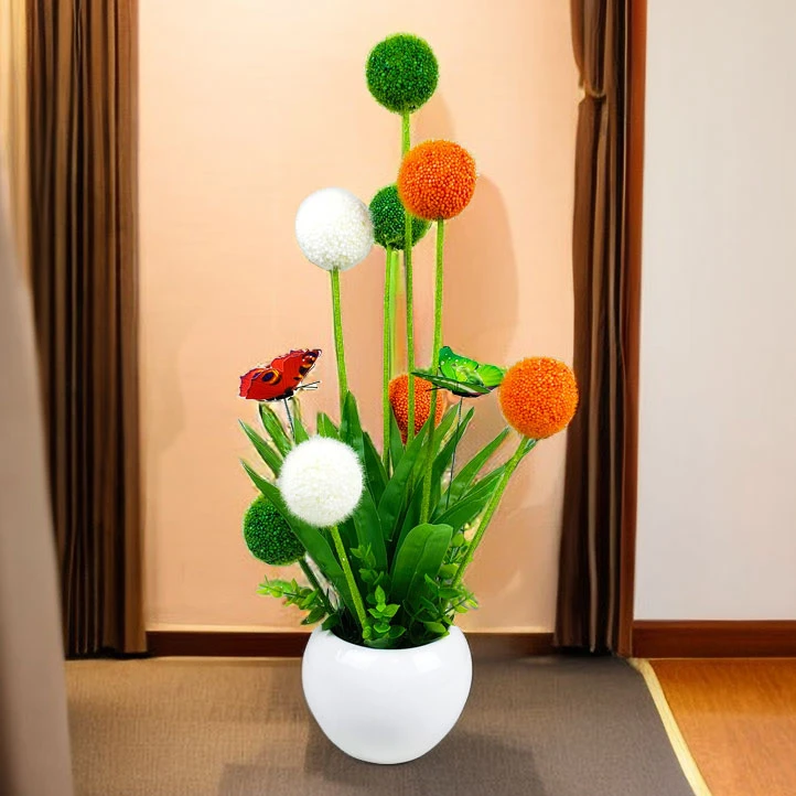 假花仿真花吉祥富贵球高档客厅装饰品手工寓意节日塑料家居摆件
